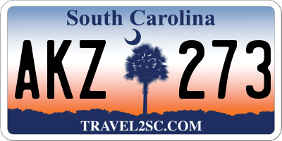 SC license plate AKZ273