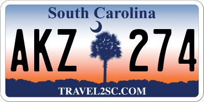SC license plate AKZ274