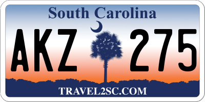 SC license plate AKZ275