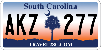 SC license plate AKZ277