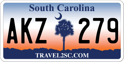 SC license plate AKZ279