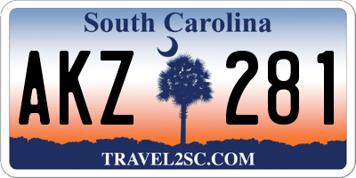 SC license plate AKZ281
