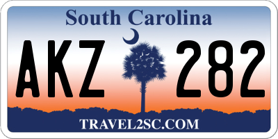 SC license plate AKZ282