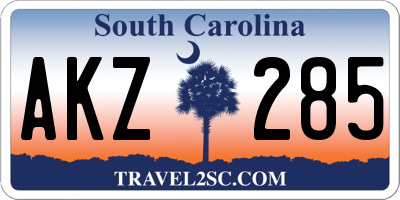 SC license plate AKZ285