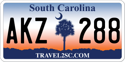 SC license plate AKZ288