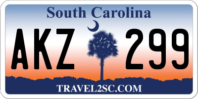 SC license plate AKZ299
