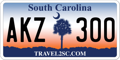 SC license plate AKZ300