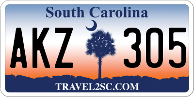 SC license plate AKZ305