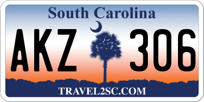 SC license plate AKZ306