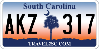 SC license plate AKZ317