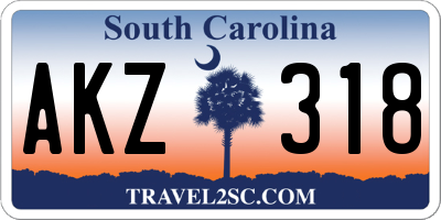 SC license plate AKZ318