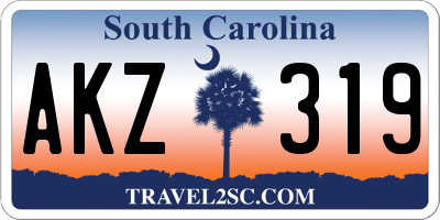 SC license plate AKZ319