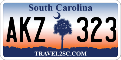 SC license plate AKZ323