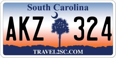 SC license plate AKZ324