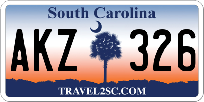 SC license plate AKZ326