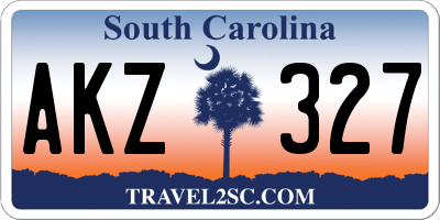 SC license plate AKZ327
