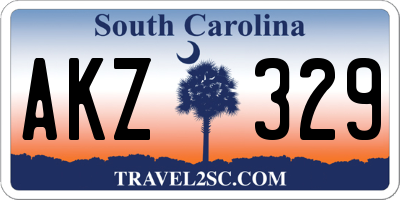 SC license plate AKZ329