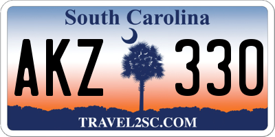 SC license plate AKZ330