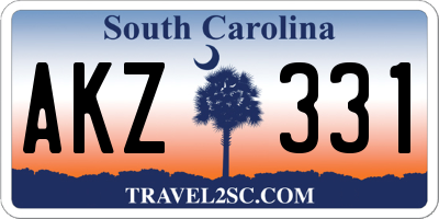 SC license plate AKZ331