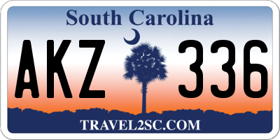 SC license plate AKZ336