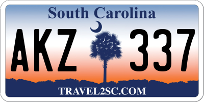 SC license plate AKZ337