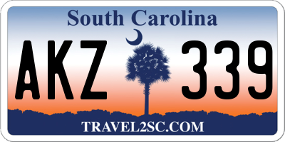 SC license plate AKZ339