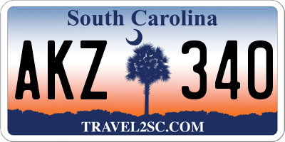 SC license plate AKZ340