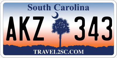 SC license plate AKZ343