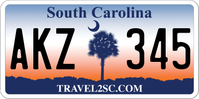 SC license plate AKZ345
