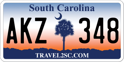 SC license plate AKZ348