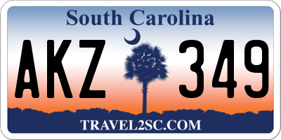 SC license plate AKZ349
