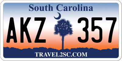 SC license plate AKZ357