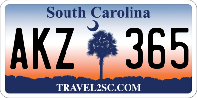 SC license plate AKZ365