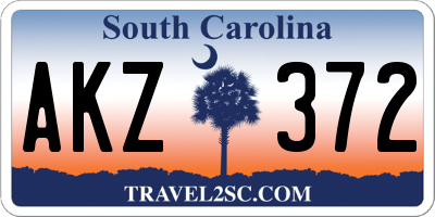 SC license plate AKZ372