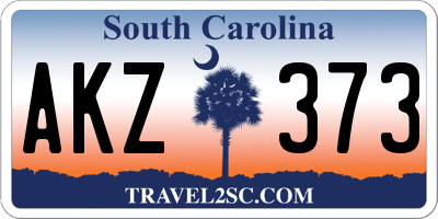SC license plate AKZ373