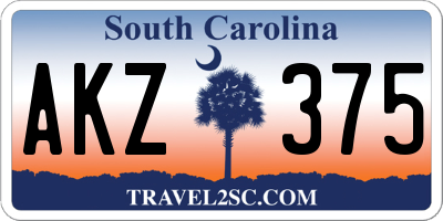 SC license plate AKZ375