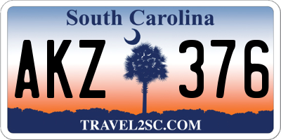 SC license plate AKZ376