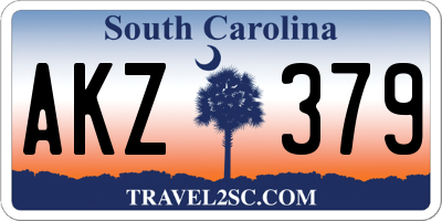 SC license plate AKZ379