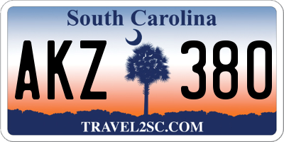 SC license plate AKZ380