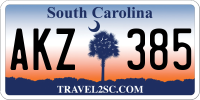 SC license plate AKZ385