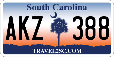 SC license plate AKZ388