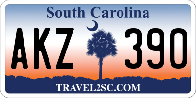 SC license plate AKZ390