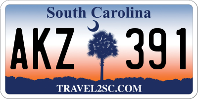 SC license plate AKZ391