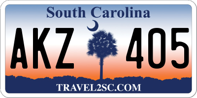 SC license plate AKZ405