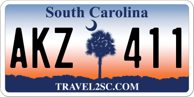 SC license plate AKZ411