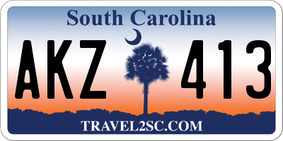 SC license plate AKZ413