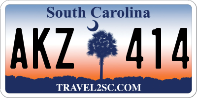 SC license plate AKZ414