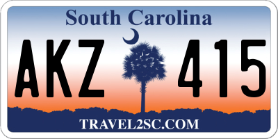 SC license plate AKZ415