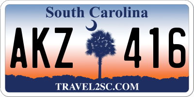 SC license plate AKZ416