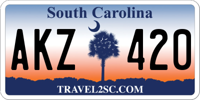 SC license plate AKZ420